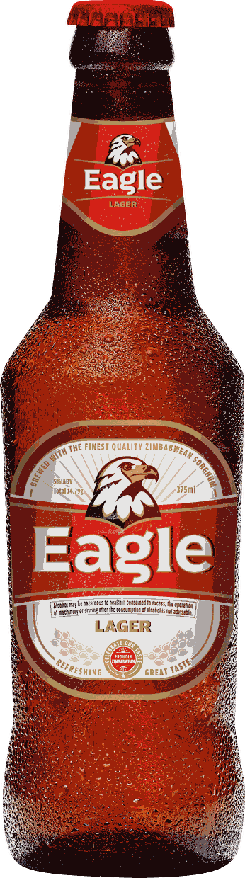 Eagle Lager 375ml bottle — brewed with the finest quality Zimbabwean sorghum