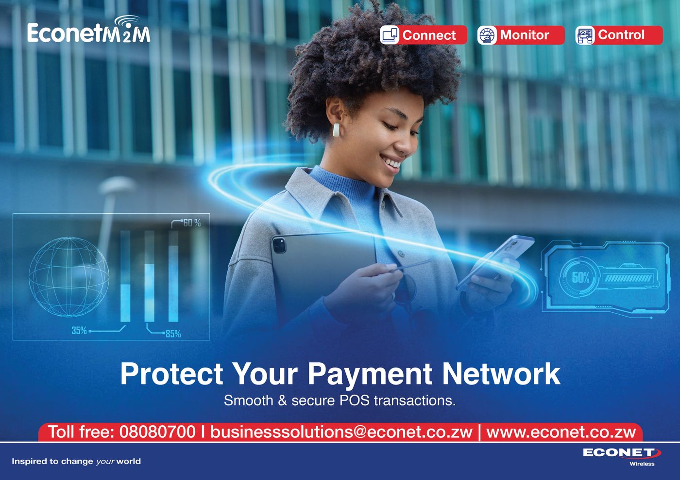 A retail worker completing a secure card transaction — Protect Your Payment Network