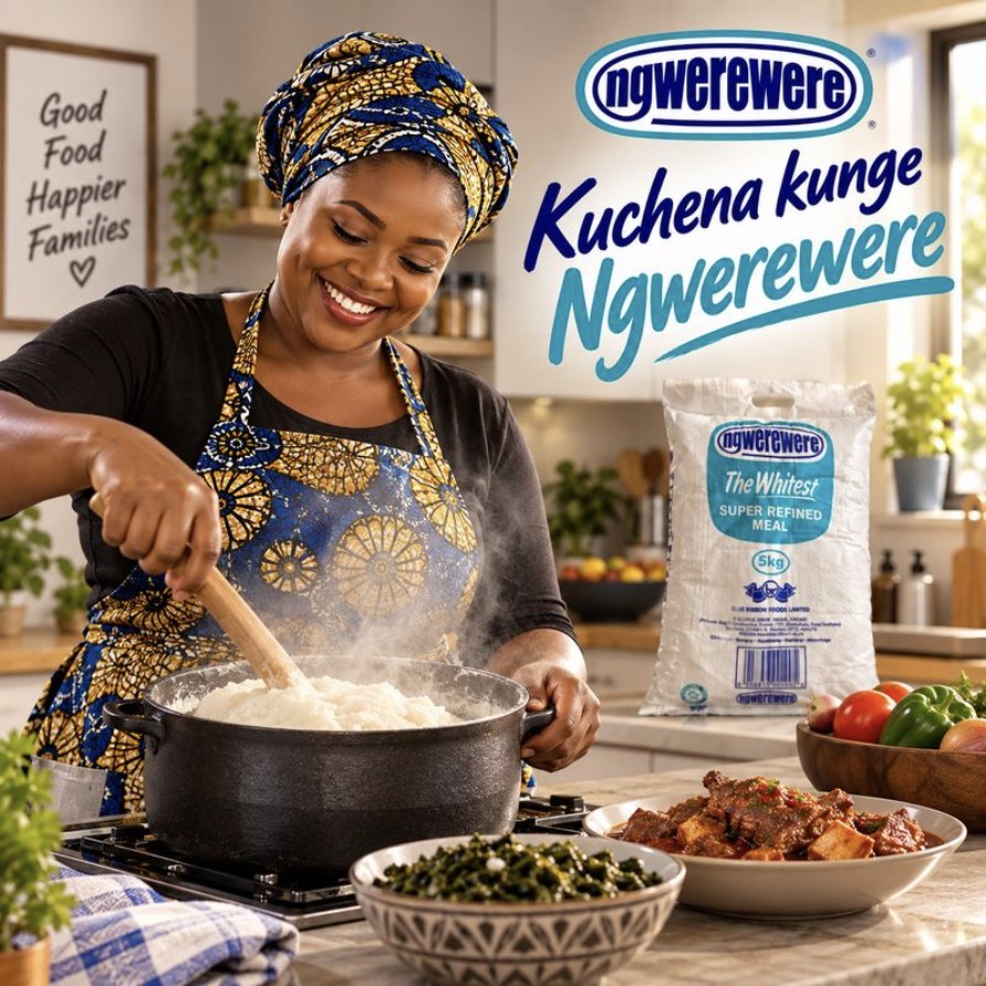 A woman stirring sadza in a pot