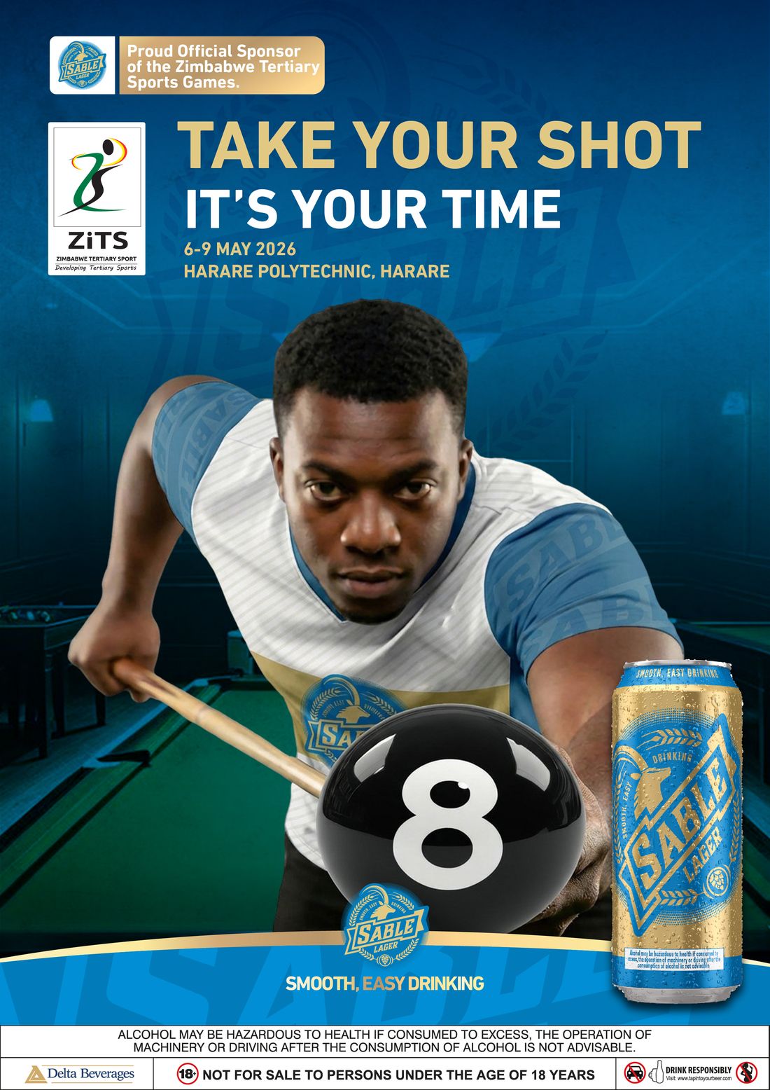 A pool player lining up the eight ball — Take Your Shot