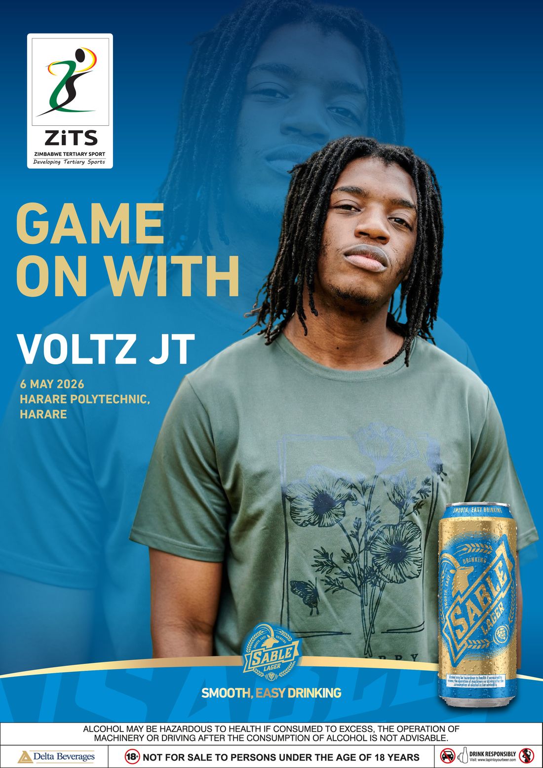 Voltz JT performance poster — Game On With Voltz JT, 6 May 2026