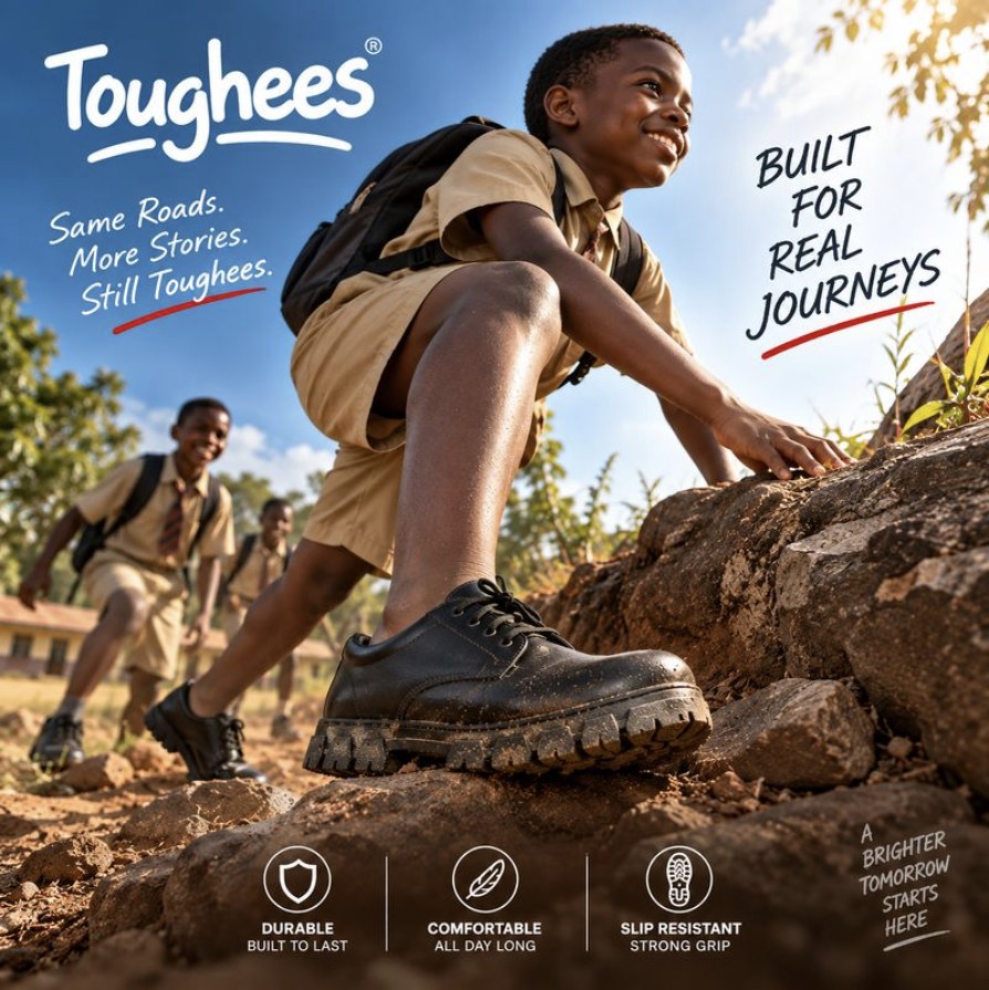 A boy climbing rocks on the way to school